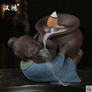 汉鸿 茶具零配件茶宠香炉香插茶漏烟灰缸彩砂陶精品香道创意香炉